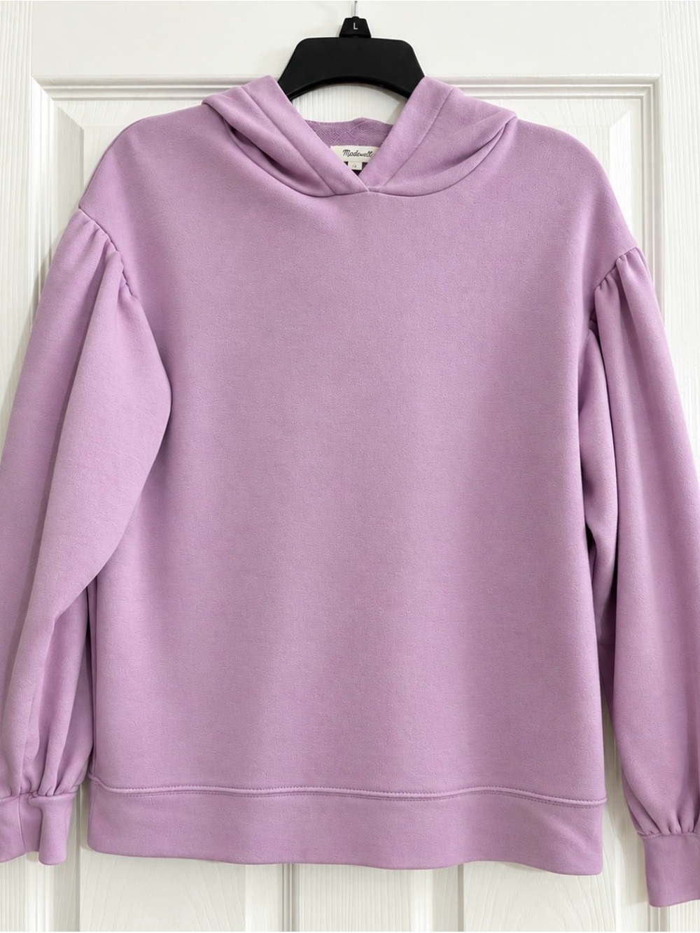Madewell Lavender Puff-Sleeve Hoodie